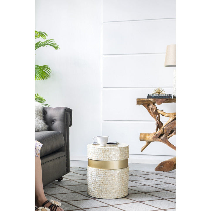 Cancun Sea Shell Stool/Side Table