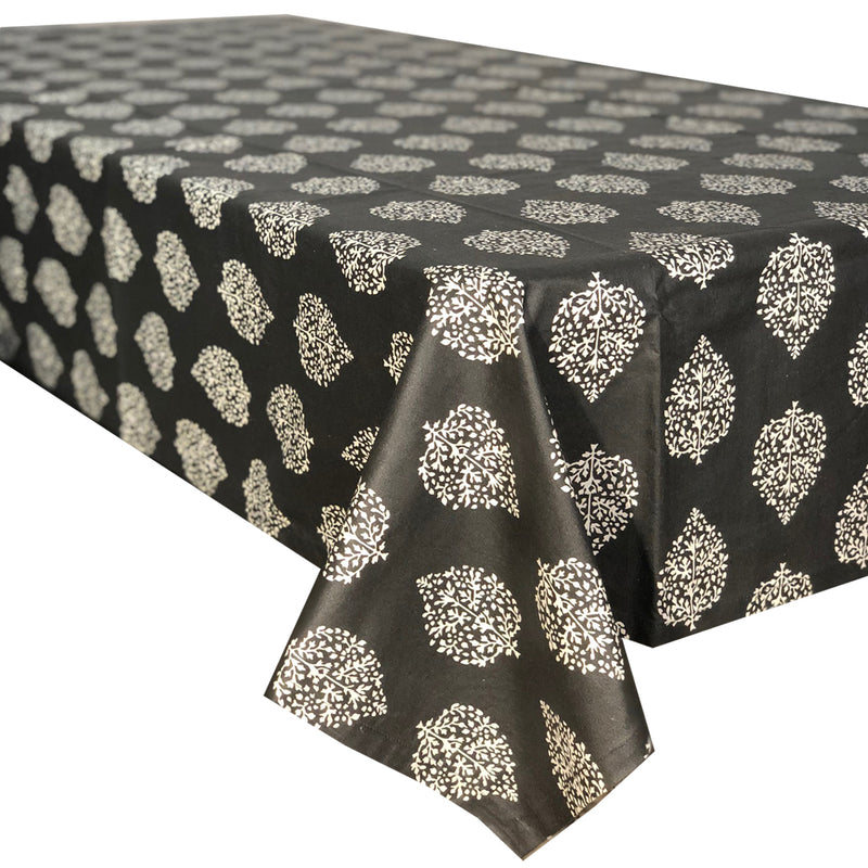 Avalon Charcoal Cotton Wipe Over Tablecloth 150x150cm