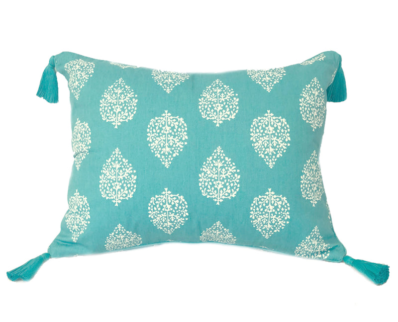 Avalon Turquoise Tassel Cushion Cover 40x55cm