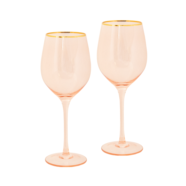 Cristina Re - Wine Glass Rose Crystal - Set of 2