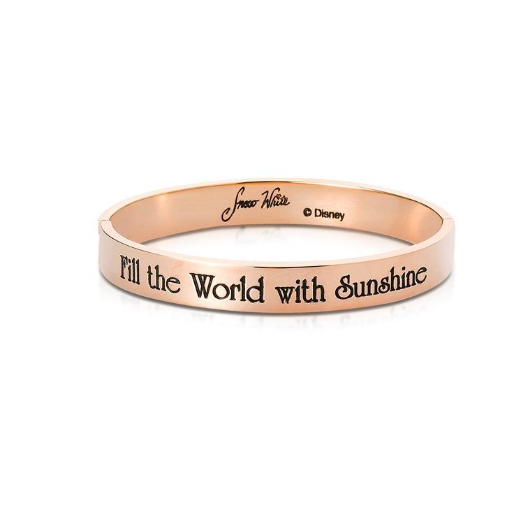 Snow White Rose Gold Bangle 'Fill the world with sunshine'