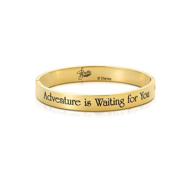 Beauty and the Beast Belle Gold Bangle - 'Adventure is waiting for you'