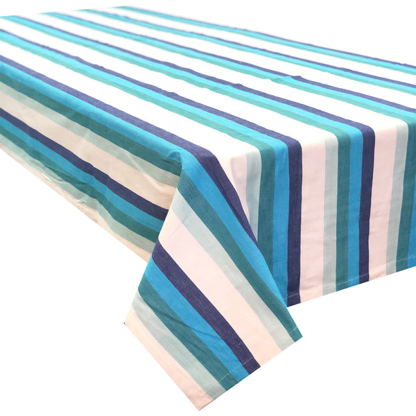 Escape Blue/Turq Cotton Woven Tablecloth 150x250cm