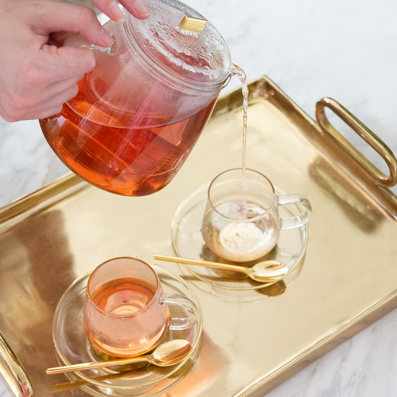 Cristina Re - Estelle Glass Teacup & Saucer Set of 2