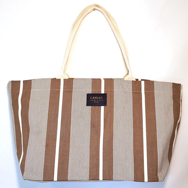 Finley Beige Canvas Large Tote Bag
