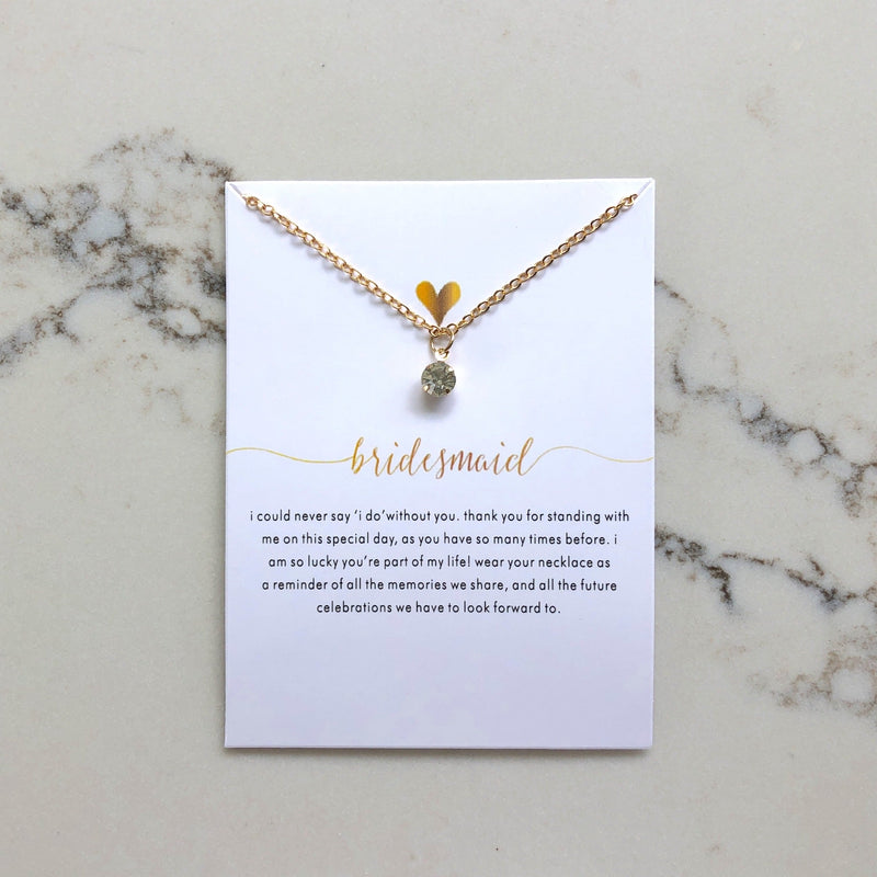 Will you be my Bridesmaid? -  Crystal Necklace