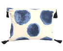 Waterfront Polka Dot Blue Tassel Cushion Cover 40x55cm