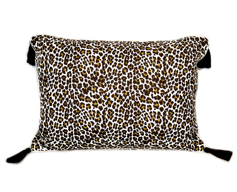 Leopard Print Tassel Cushion Cover 40x55cm