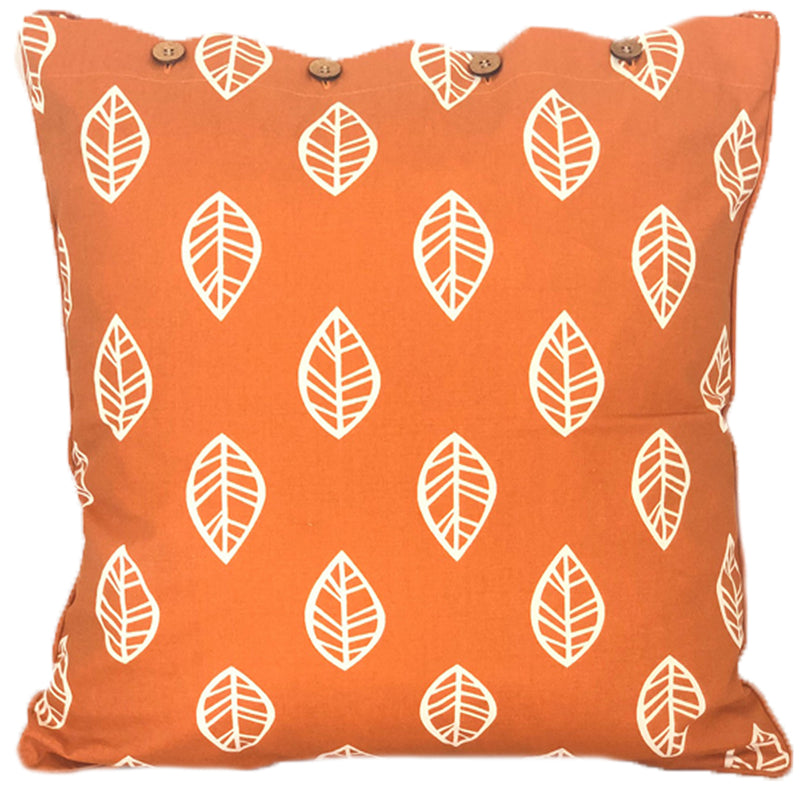 Leaf Burnt Orange Euro Cushion Cover 60x60cm