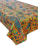 Paisley Burnt Orange Cotton Wipe Over Tablecloth 150x150cm