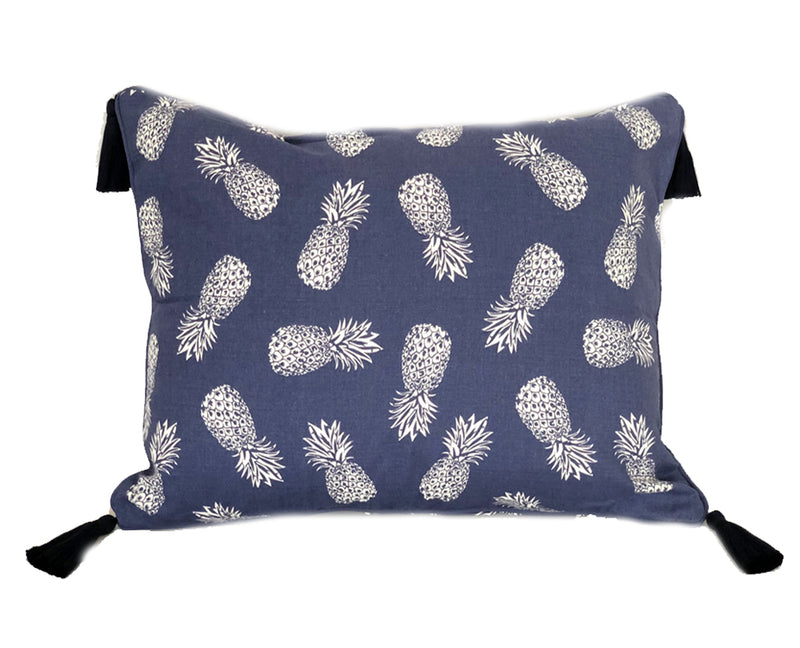 Pineapple Blue Tassel Cushion Cover 40x55cm