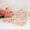 Cristina Re - Rose Glass Teacup and Saucer Set of 2