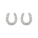 Diamante Horseshoe Earrings Silver