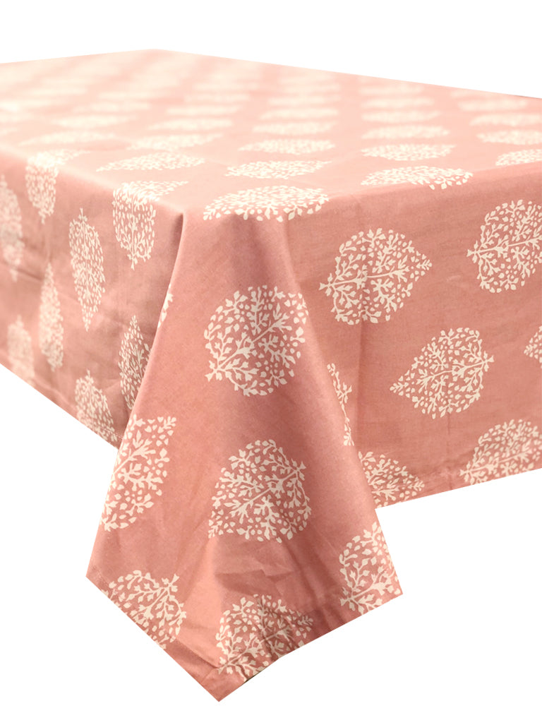 Avalon Dusty Rose Cotton Wipe Over Tablecloth 150x250cm