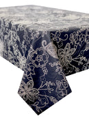 Paisley Navy Cotton Wipe Over Tablecloth 150x250cm
