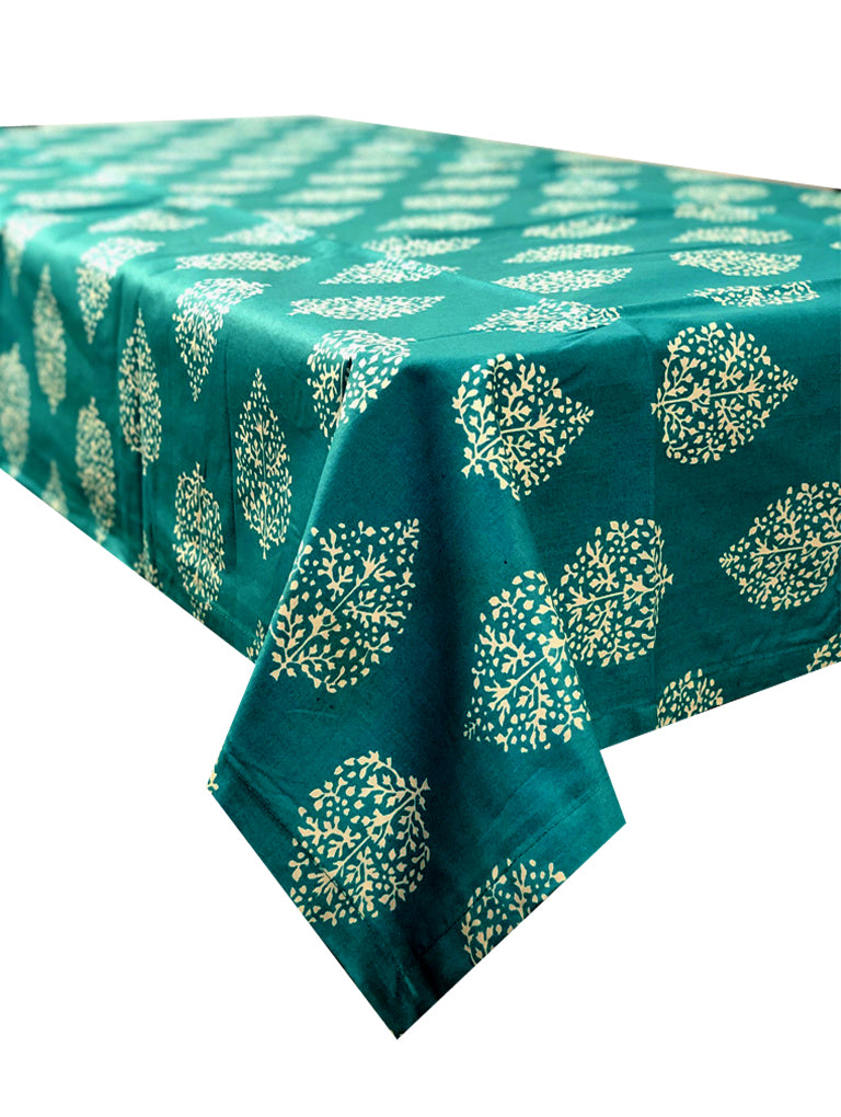 Avalon Teal Cotton Wipe Over Tablecloth 150x150cm
