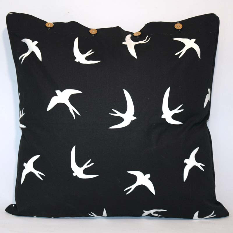 Wings Black Euro Cushion Cover 60x60cm