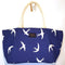 Wings Blue Canvas Large Tote Bag