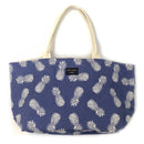 Pineapple Blue Canvas Large Tote Bag